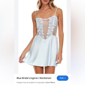 Flora Nikrooz Elegant Blue Lace Chemise